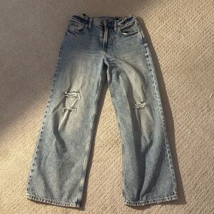 Gap low stride kids jeans with rips size 12